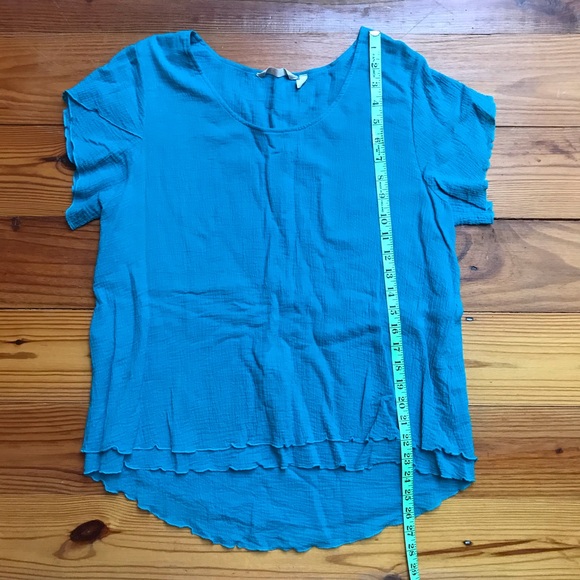 Soft Surroundings Teal Cotton Gauze Top, EUC, PS - Picture 8 of 13